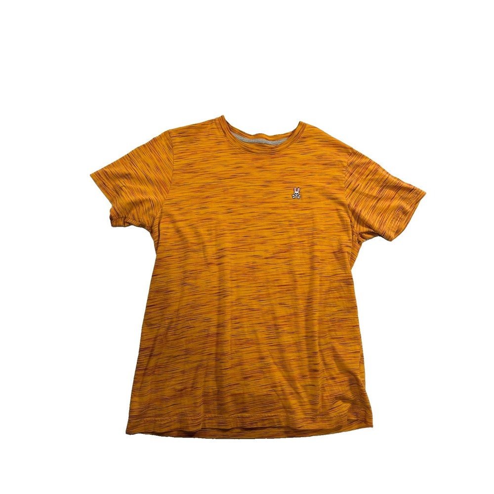 Psycho Bunny Embroidered Logo Pima Cotton T-Shirt Orange Men Size 5